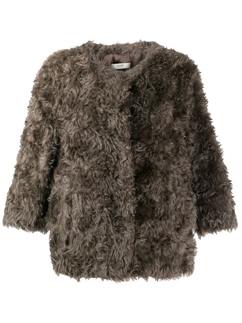 prada fake fur coat|prada coats on sale.